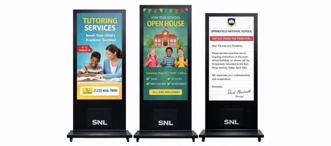 SNL Digital Signage vertical display