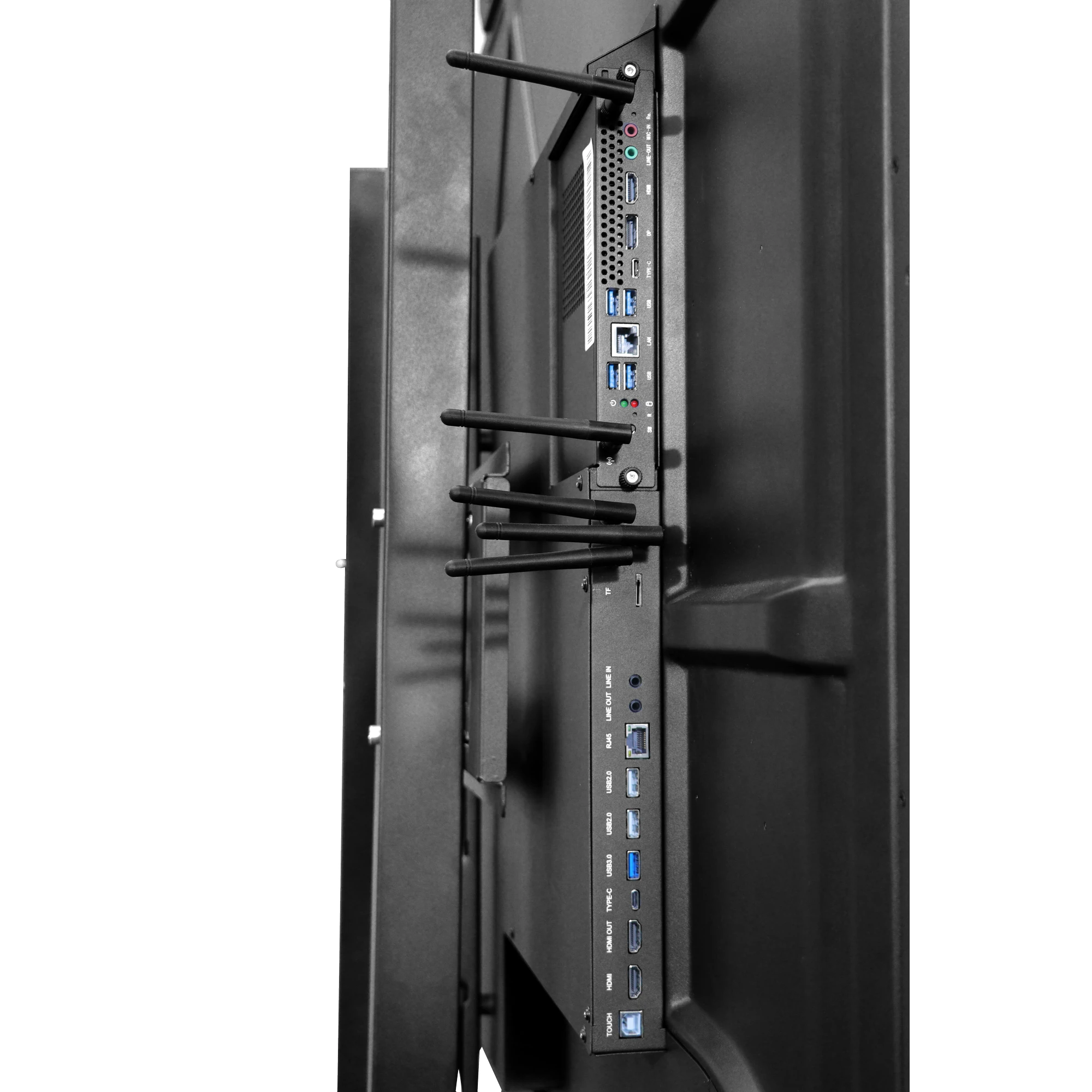 SNL 55 inch IFP side view of the port panel and OPS PC module