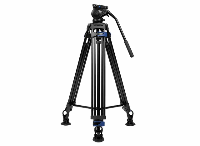 PTZ camera mounted on a studio tripod